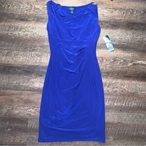 Lauren Ralph Lauren Deep Azure Royal Blue Dress Women’s Size 4 New with Tags